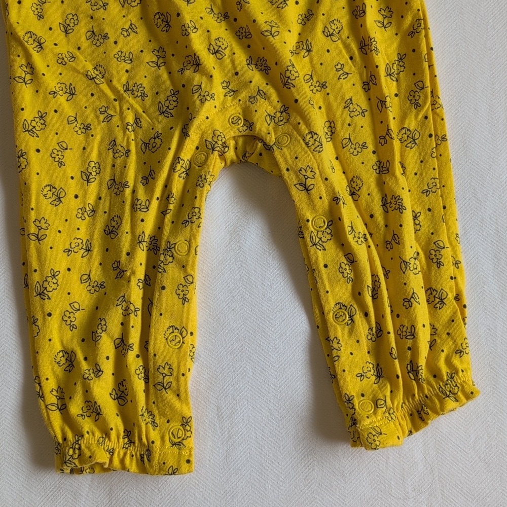 joe fresh floral tank jumpsuit yellow 12-18 months baby girl - Picture 3 of 6